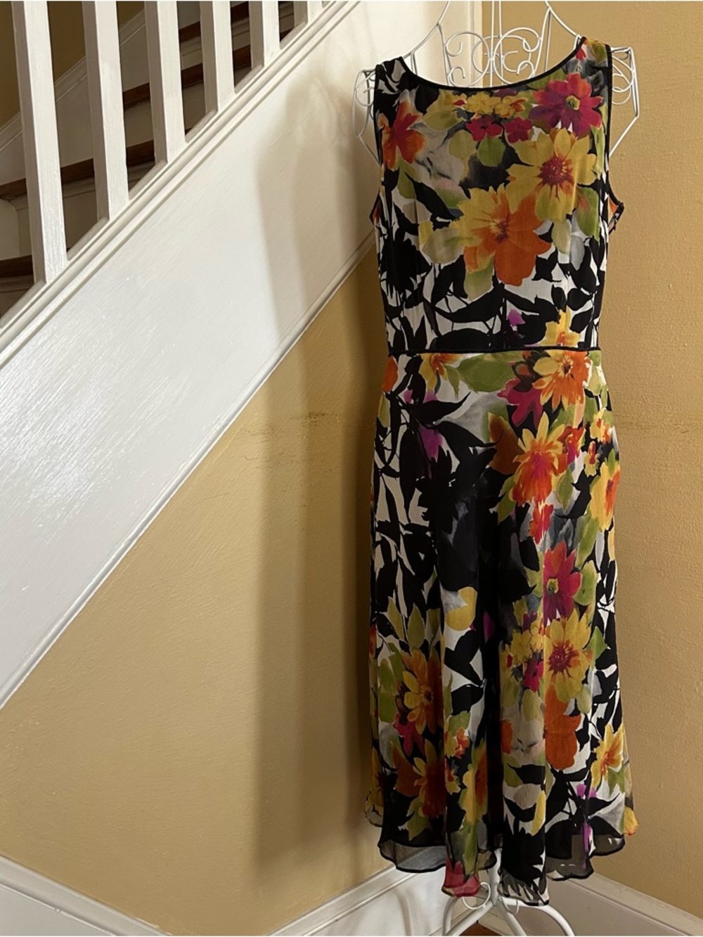 Talbots Silk Floral Multi Color Midi Dress